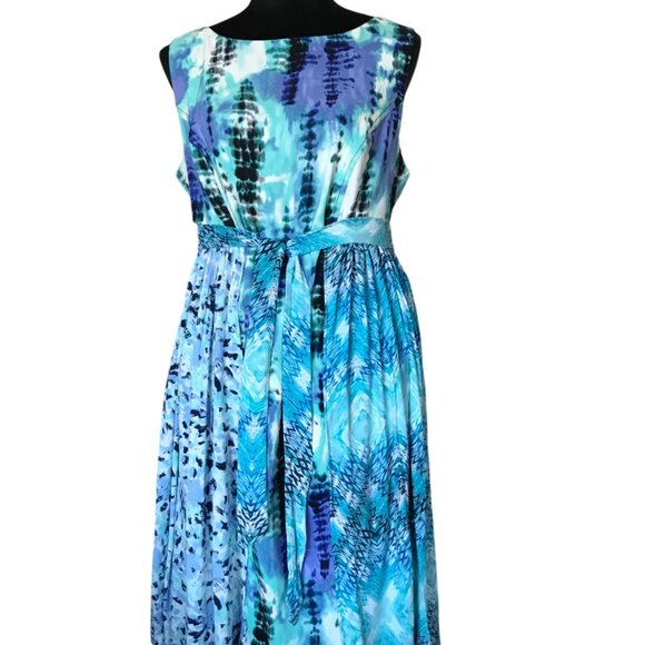 Upcycled Boho Sundress Size 14: Handmade Mixed Print Patchwork Midi - Picture 5 of 8